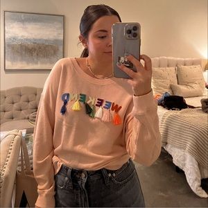 Rails tassel “weekend” sweatshirt